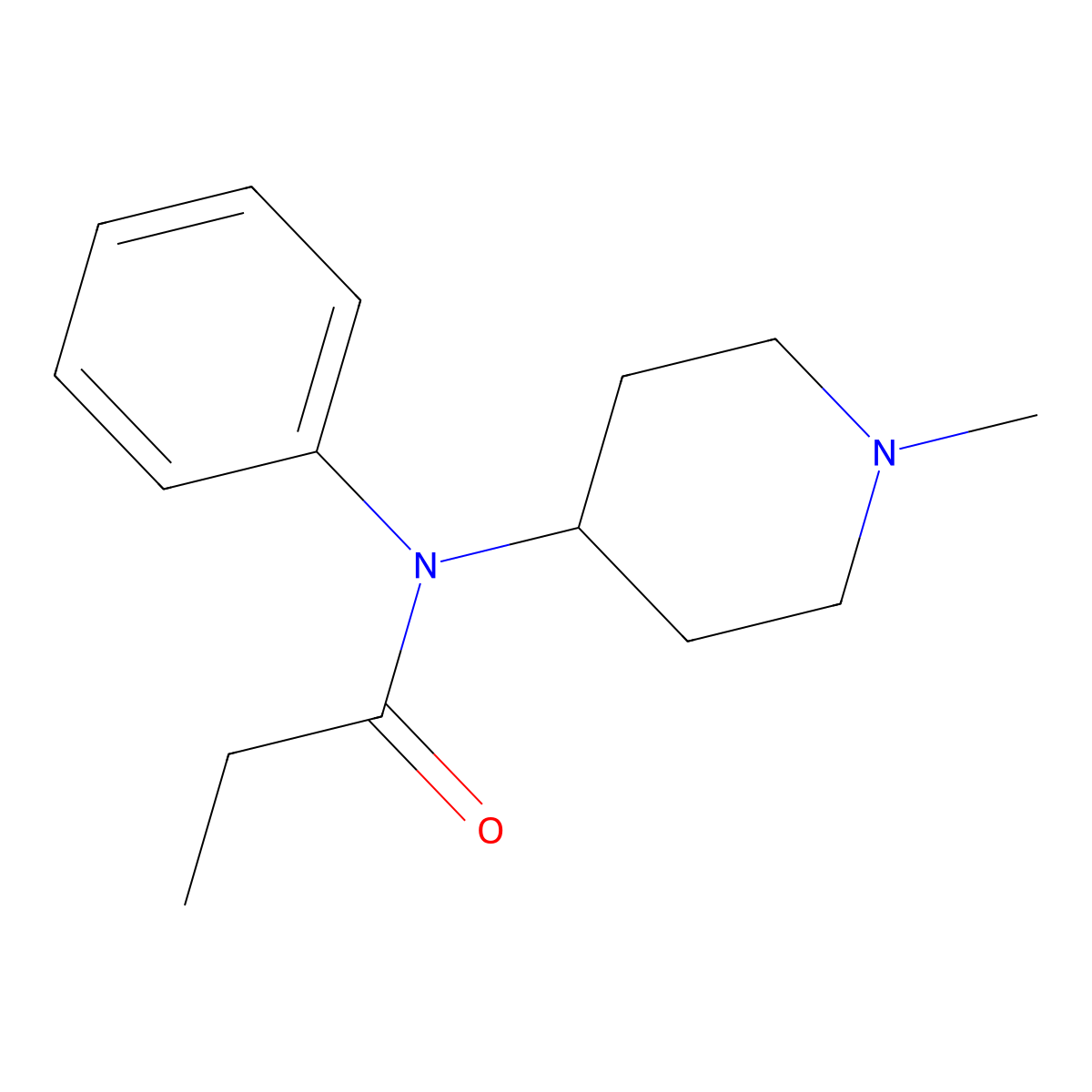 N-Methylfentanyl molecular structure, CAS 22261-99-0