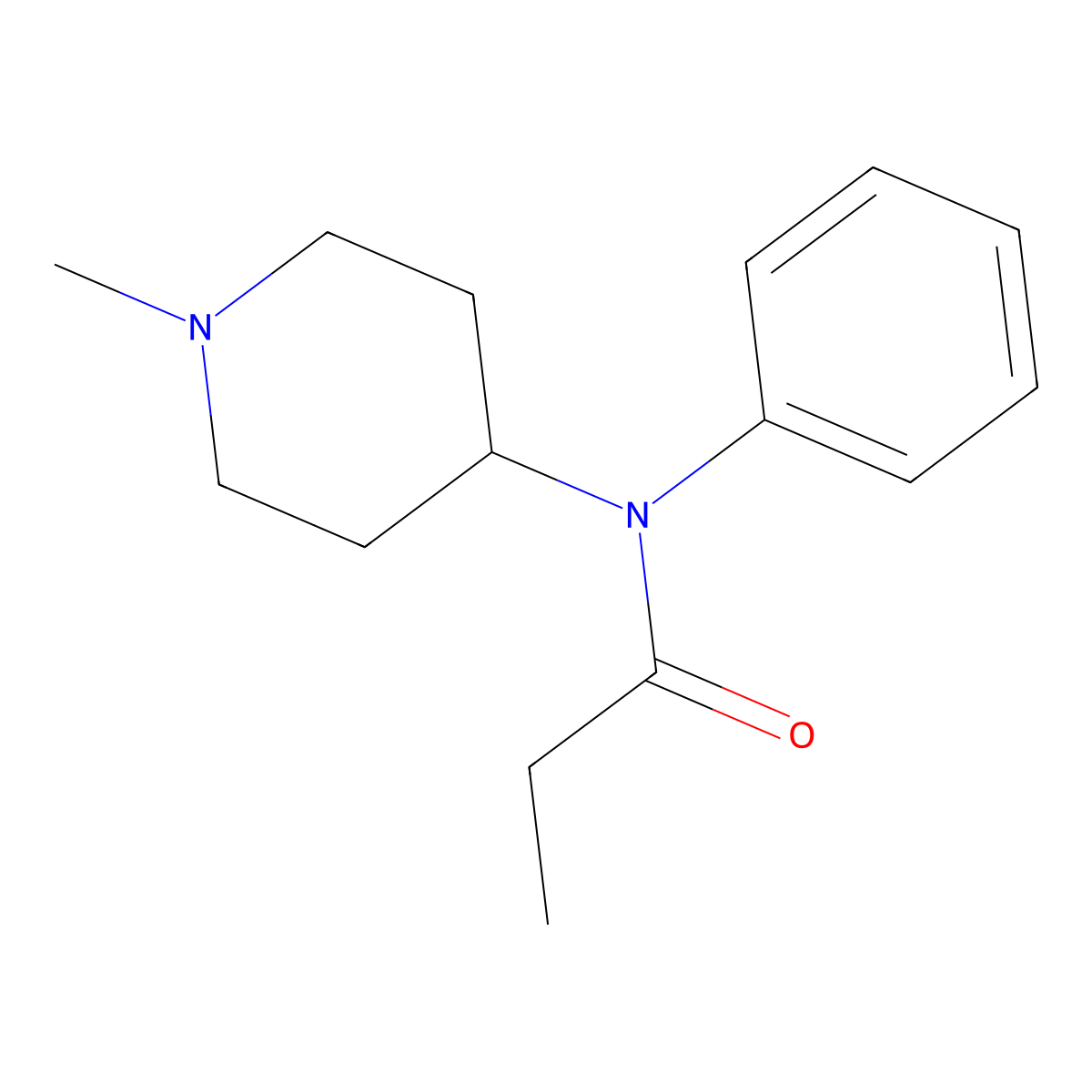 N-Methylfentanyl molecular structure, CAS 22261-99-0