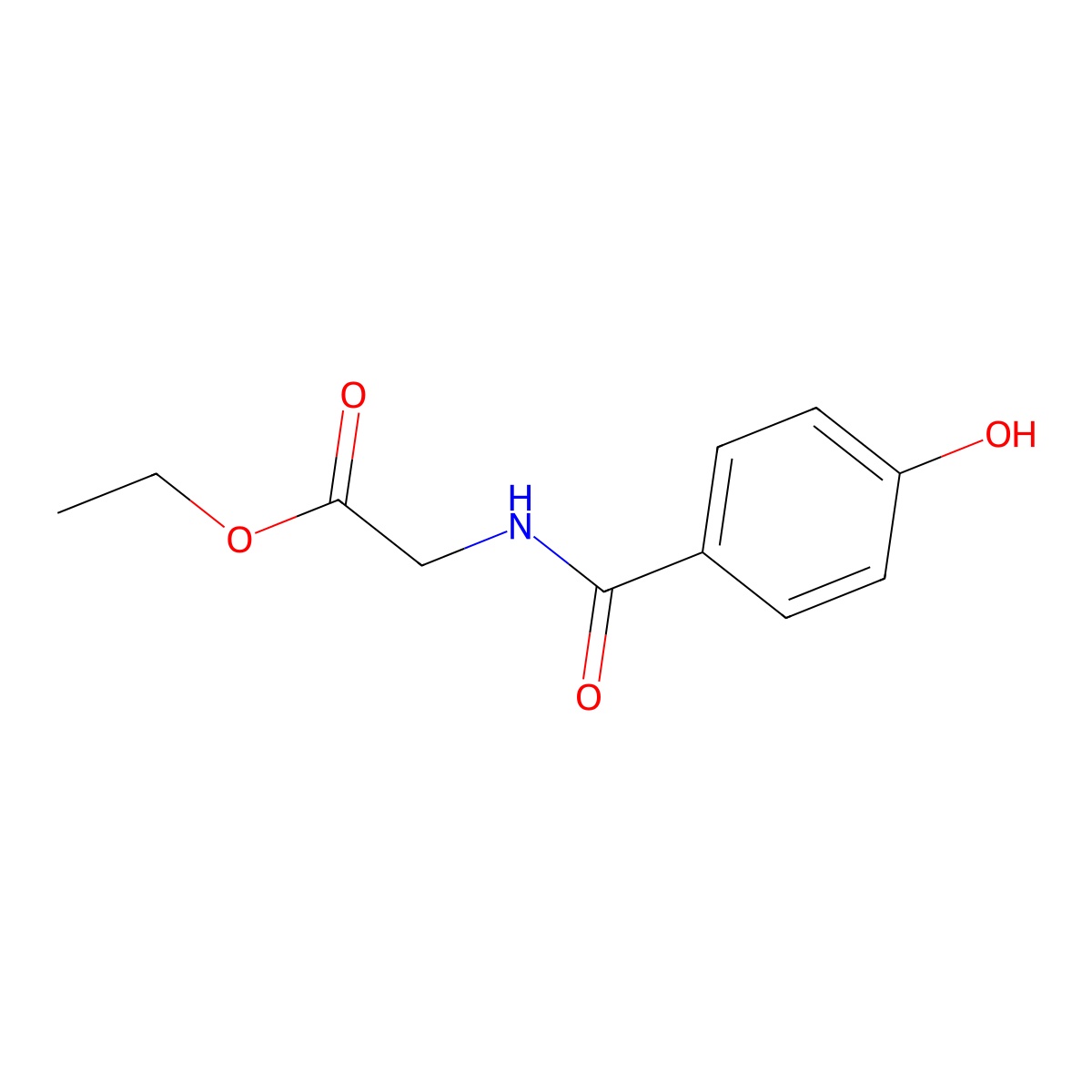 Ethyl 2-[(4-hydroxyphenyl)formamido]acetate molecular structure, CAS 222610-46-0