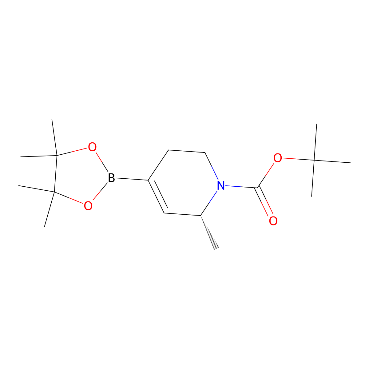 Tert-butyl (R)-6-methyl-4-(4,4,5,5-tetramethyl-1,3,2-dioxaborolan-2-YL)-3,6-dihydropyridine-1(2H)-carboxylate molecular structure, CAS 2226134-36-5