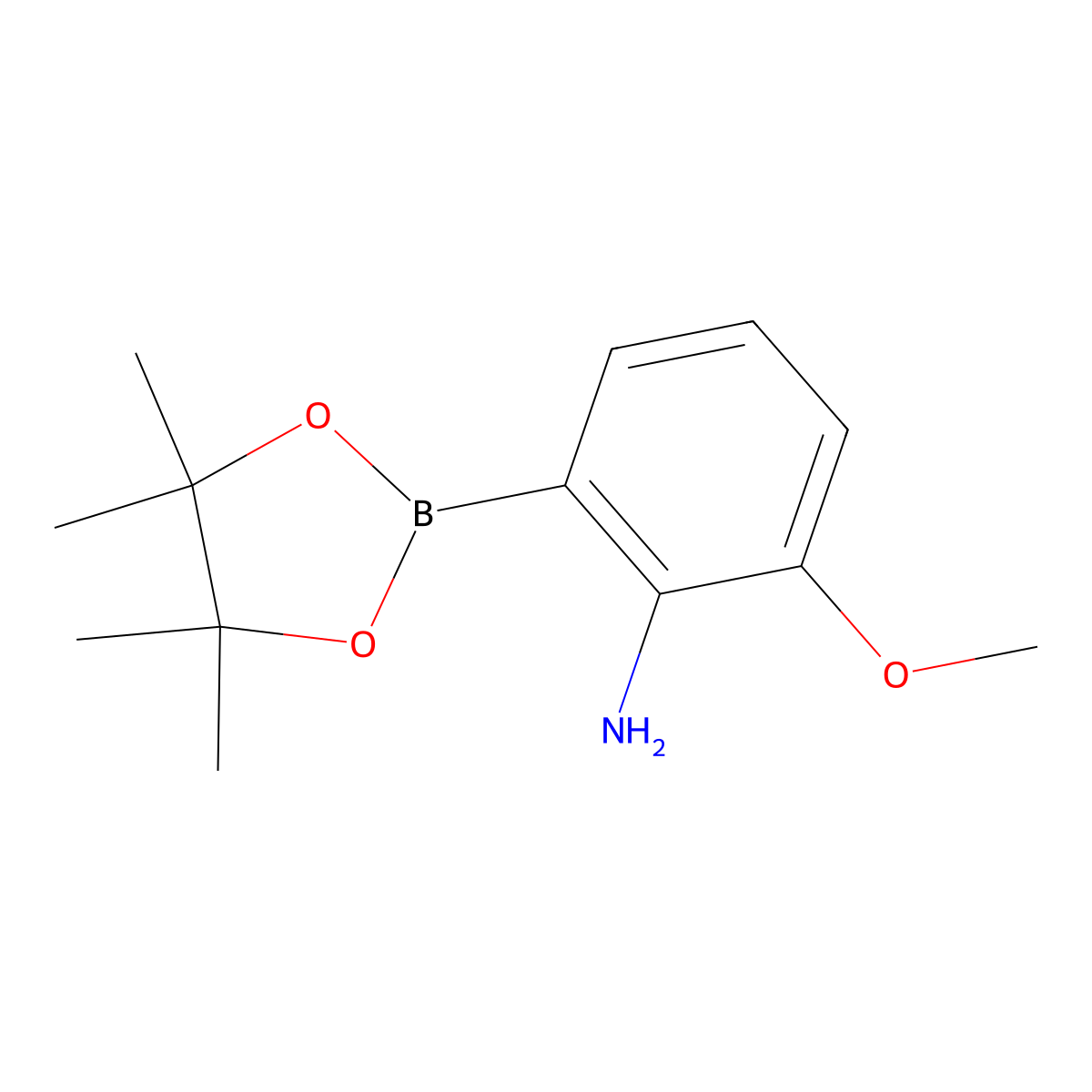 2-Methoxy-6-(4,4,5,5-tetramethyl-1,3,2-dioxaborolan-2-yl)aniline molecular structure, CAS 2226147-12-0