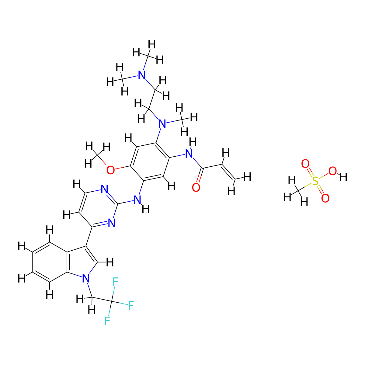 Befotertinib mesylate molecular structure, CAS 2226167-02-6