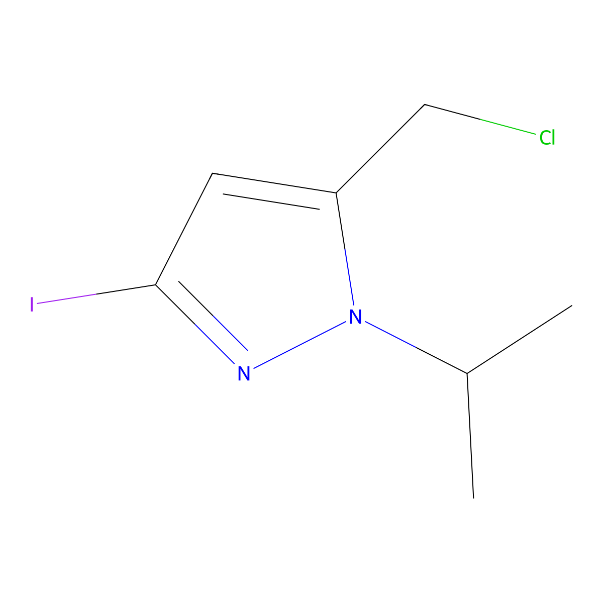 5-(chloromethyl)-3-iodo-1-isopropyl-1H-pyrazole molecular structure, CAS 2226181-34-4