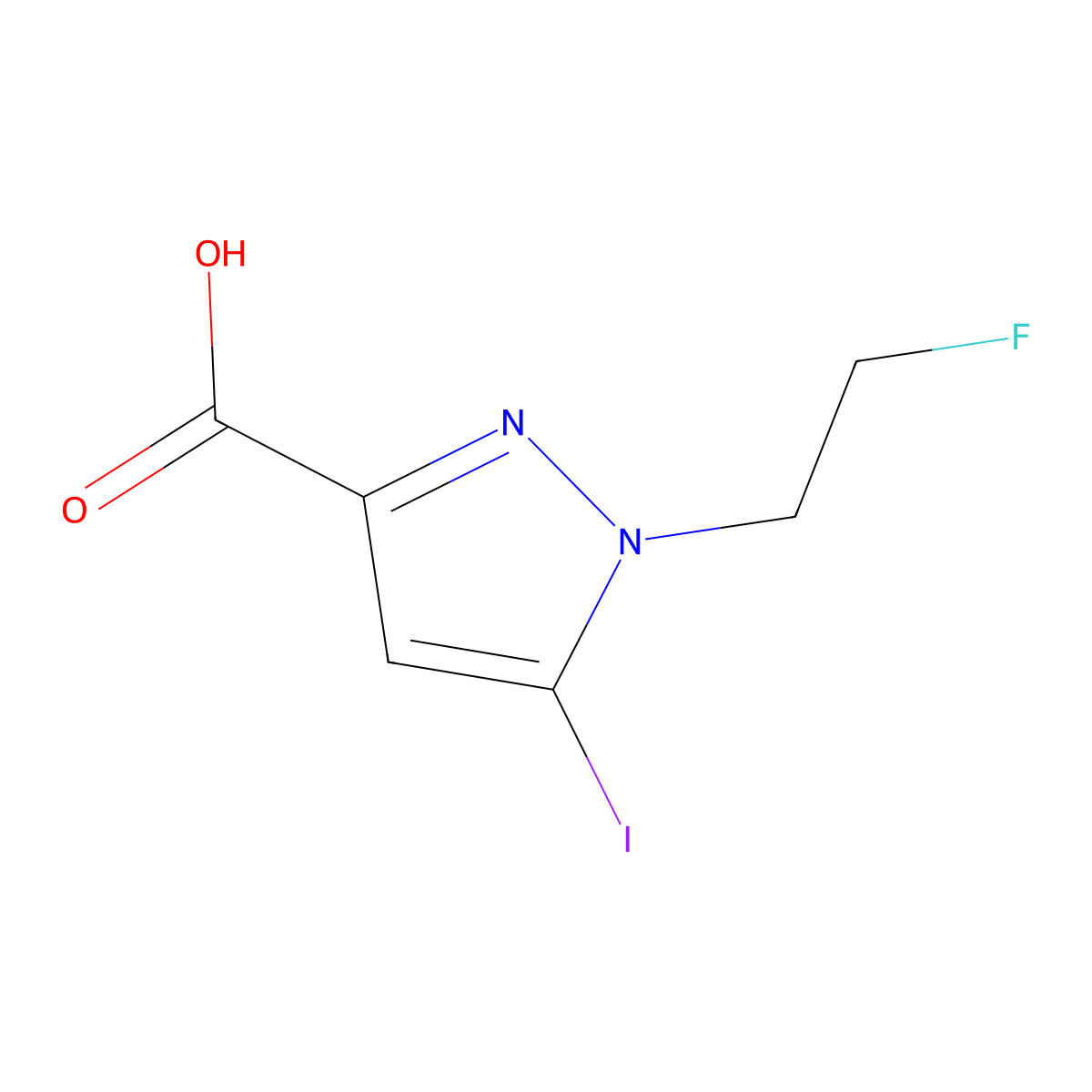 1-(2-fluoroethyl)-5-iodo-1H-pyrazole-3-carboxylic acid molecular structure, CAS 2226181-94-6