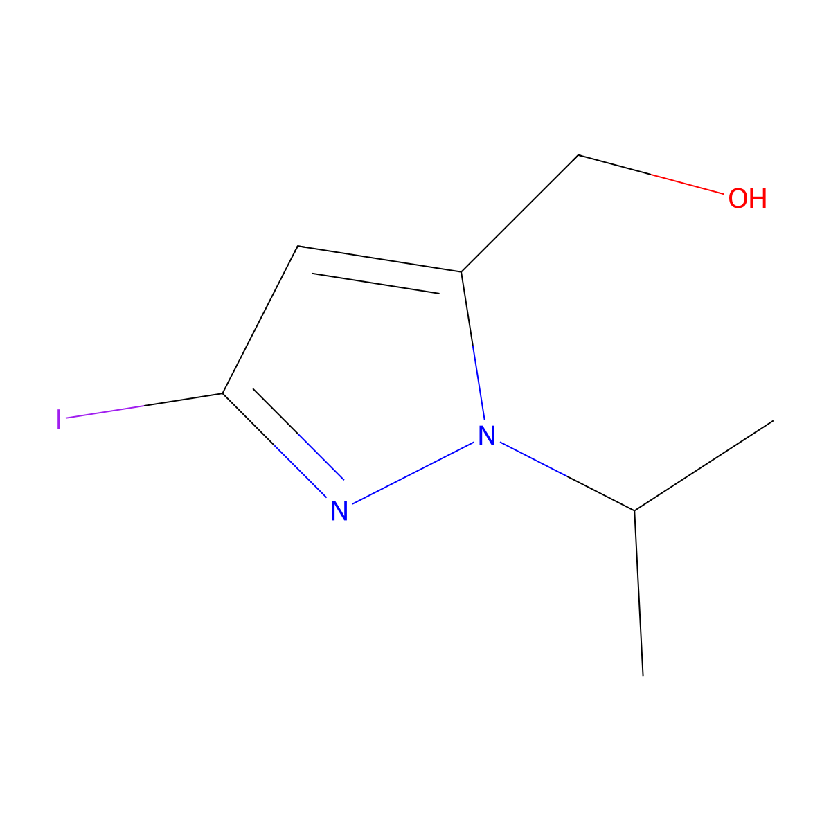 (3-iodo-1-isopropyl-1H-pyrazol-5-yl)methanol molecular structure, CAS 2226182-14-3