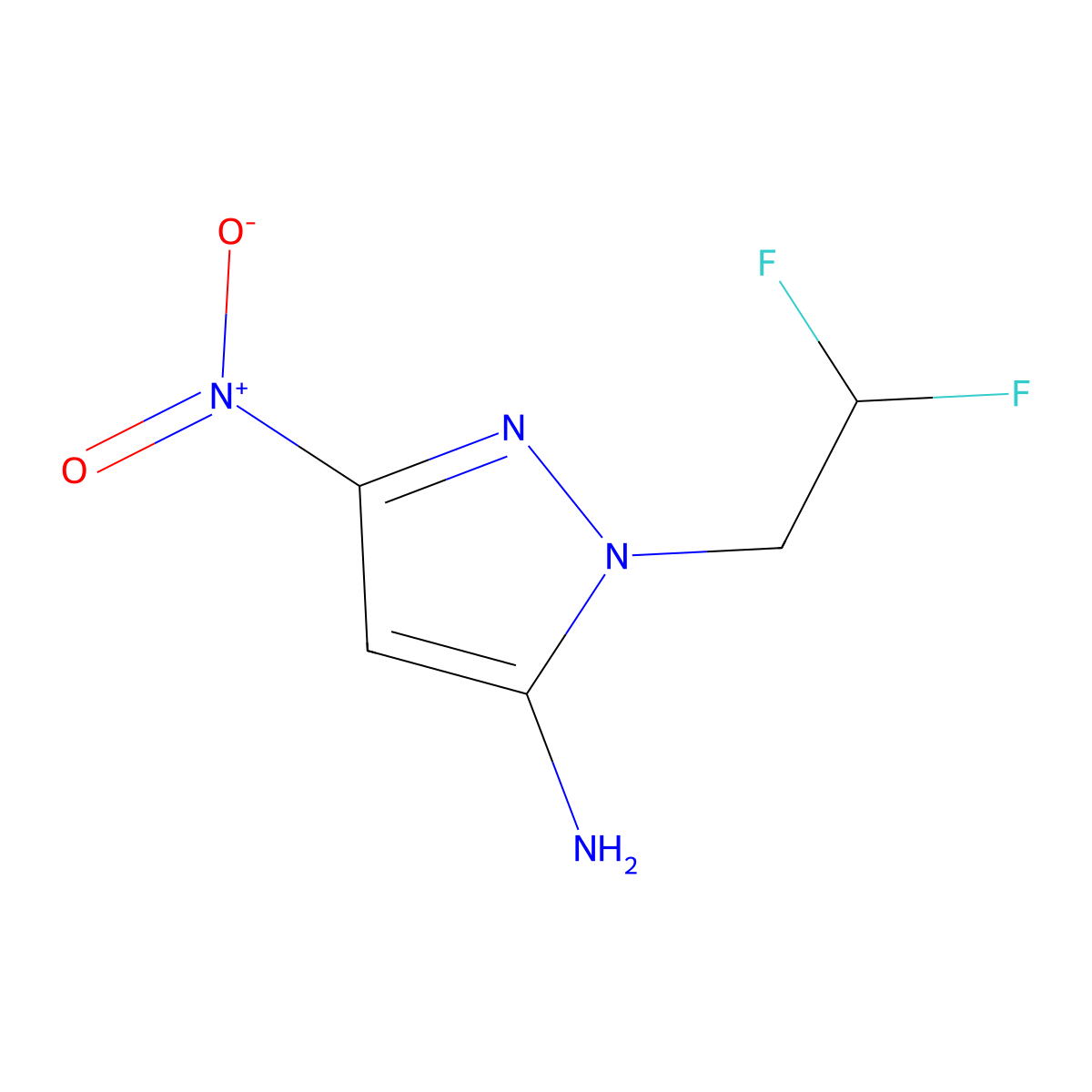 1-(2,2-difluoroethyl)-3-nitro-1H-pyrazol-5-amine molecular structure, CAS 2226182-22-3