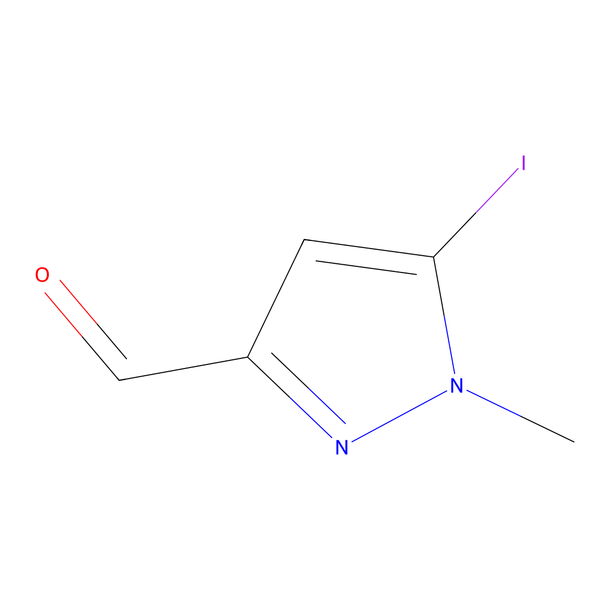 5-iodo-1-methyl-1H-pyrazole-3-carbaldehyde molecular structure, CAS 2226182-50-7