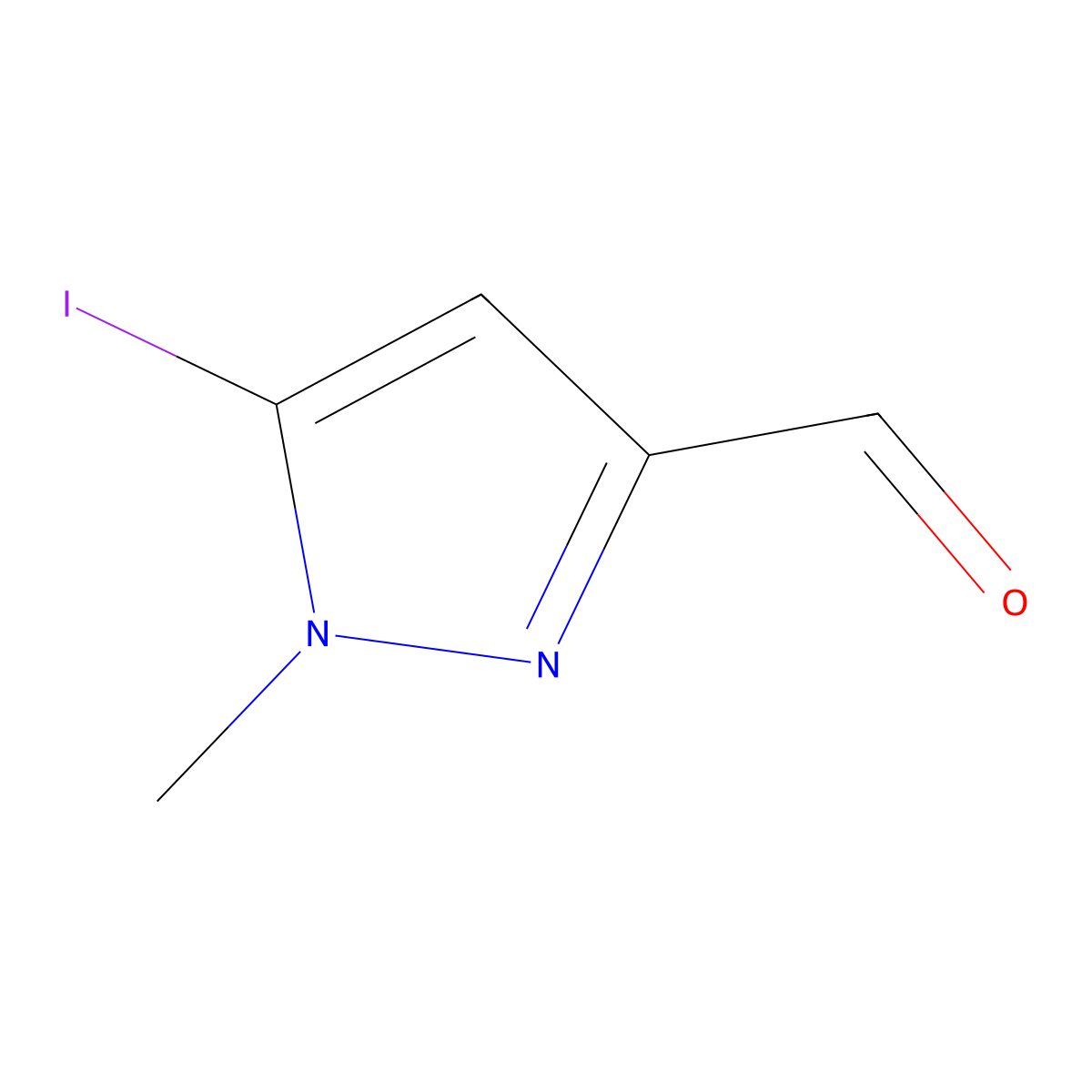 5-iodo-1-methyl-1H-pyrazole-3-carbaldehyde molecular structure, CAS 2226182-50-7