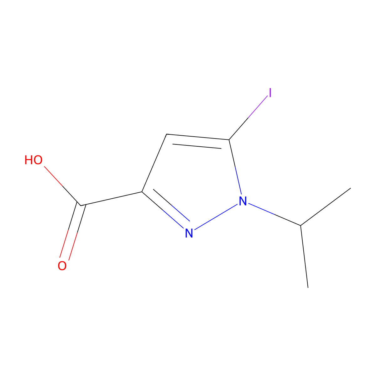 5-Iodo-1-isopropyl-1H-pyrazole-3-carboxylic Acid molecular structure, CAS 2226182-85-8