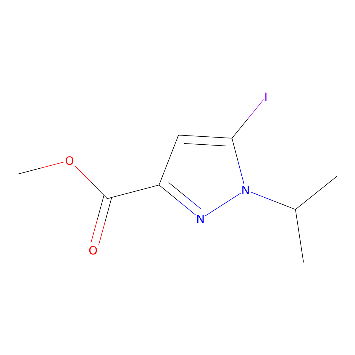 Methyl 5-Iodo-1-isopropyl-1H-pyrazole-3-carboxylate molecular structure, CAS 2226183-10-2