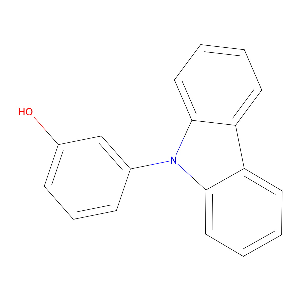 3-(9H-carbazol-9-yl)phenol molecular structure, CAS 222620-10-2