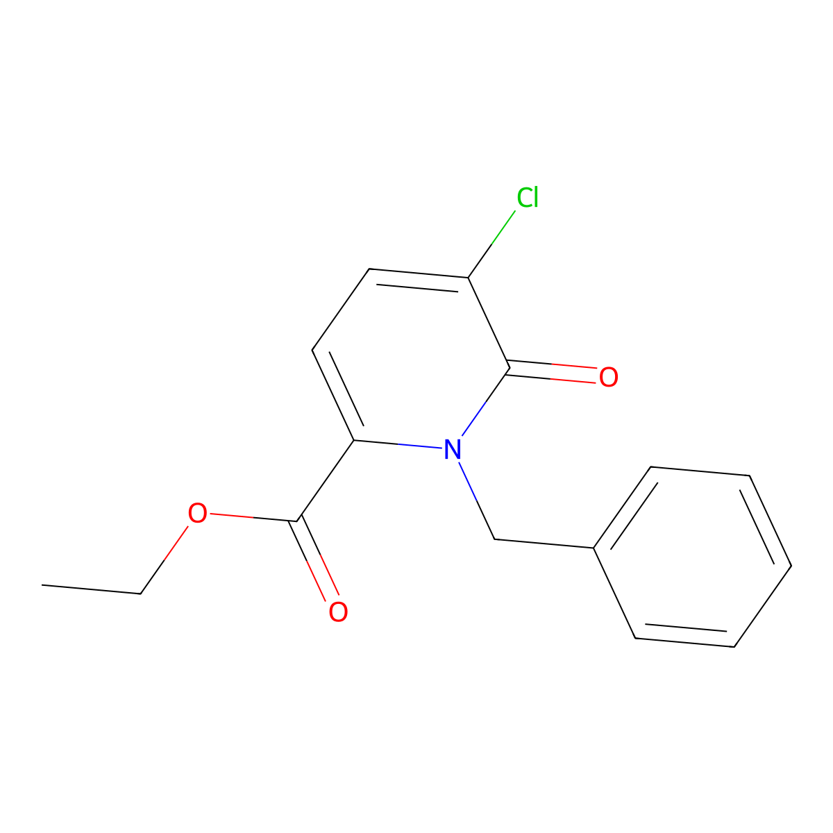 Ethyl 1-benzyl-5-chloro-6-oxo-1,6-dihydropyridine-2-carboxylate molecular structure, CAS 2226203-02-5