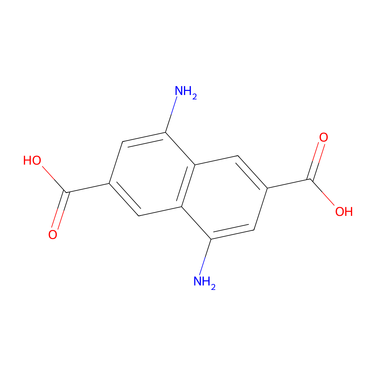 4,8-Diaminonaphthalene-2,6-dicarboxylic acid molecular structure, CAS 2226204-96-0