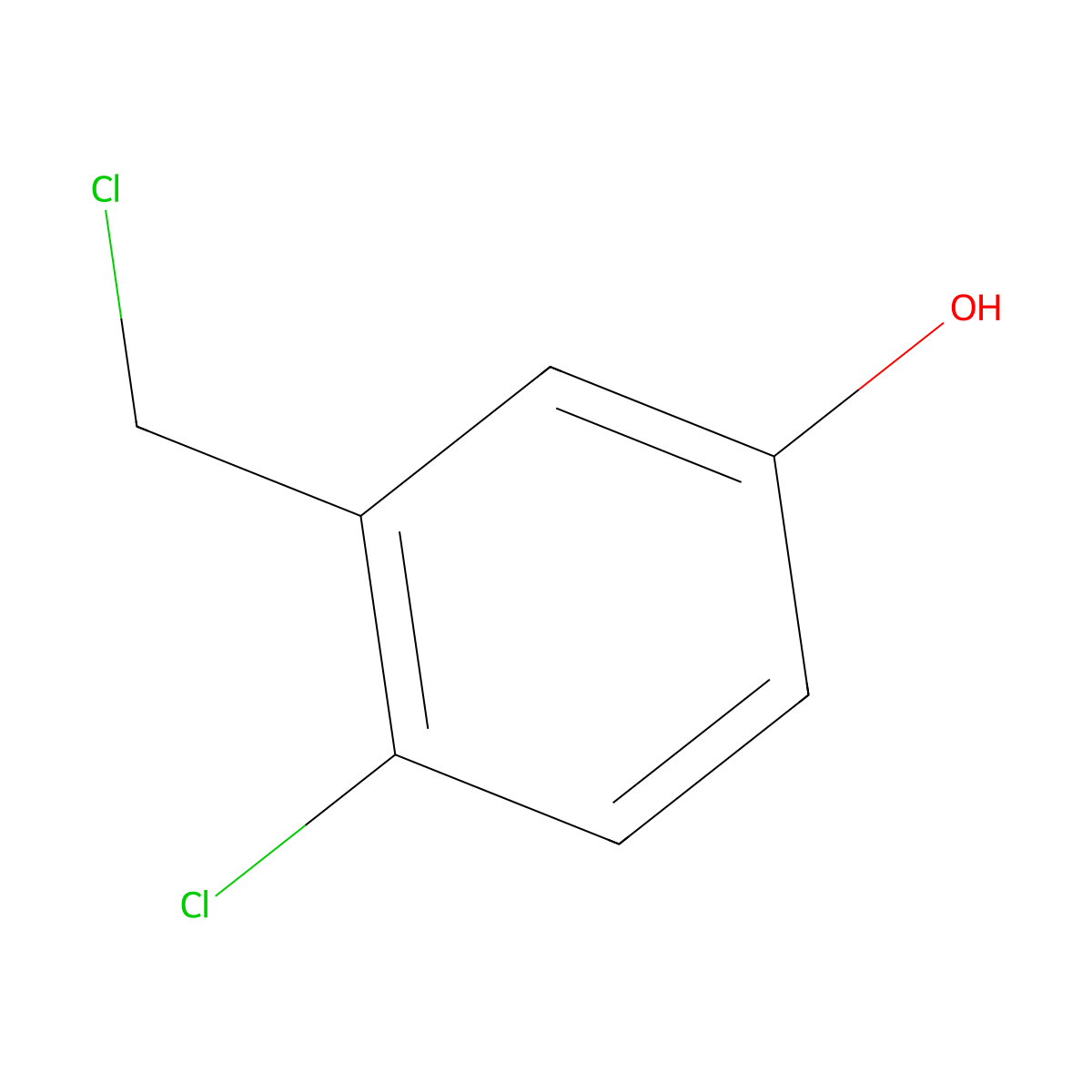 4-Chloro-3-(chloromethyl)phenol molecular structure, CAS 222623-28-1