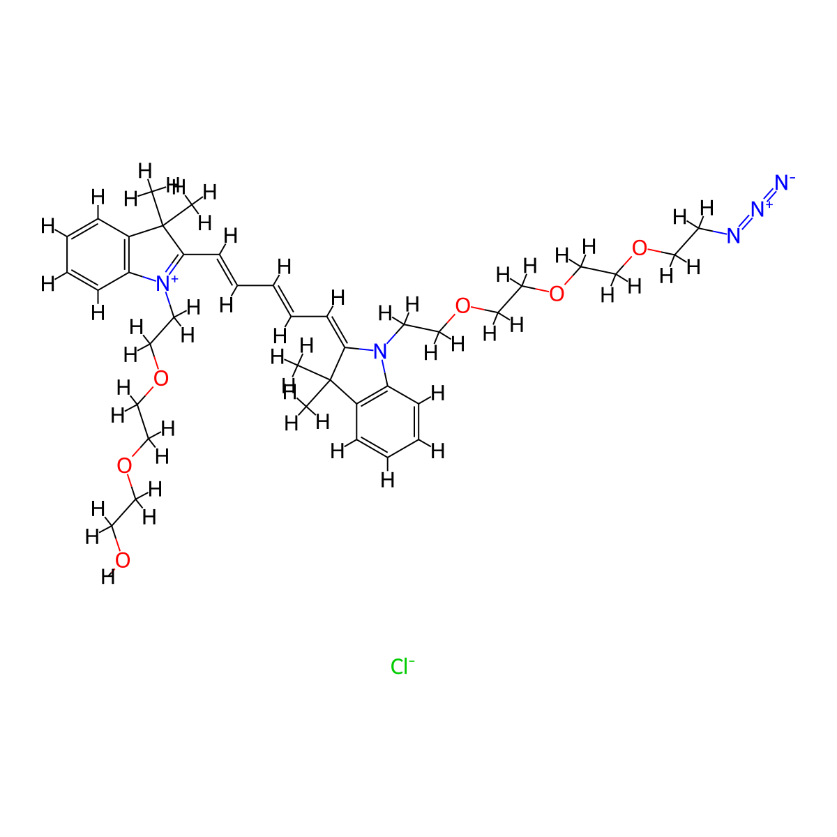 N-PEG3-N'-(azide-PEG3)-Cy5 molecular structure, CAS 2226235-96-5