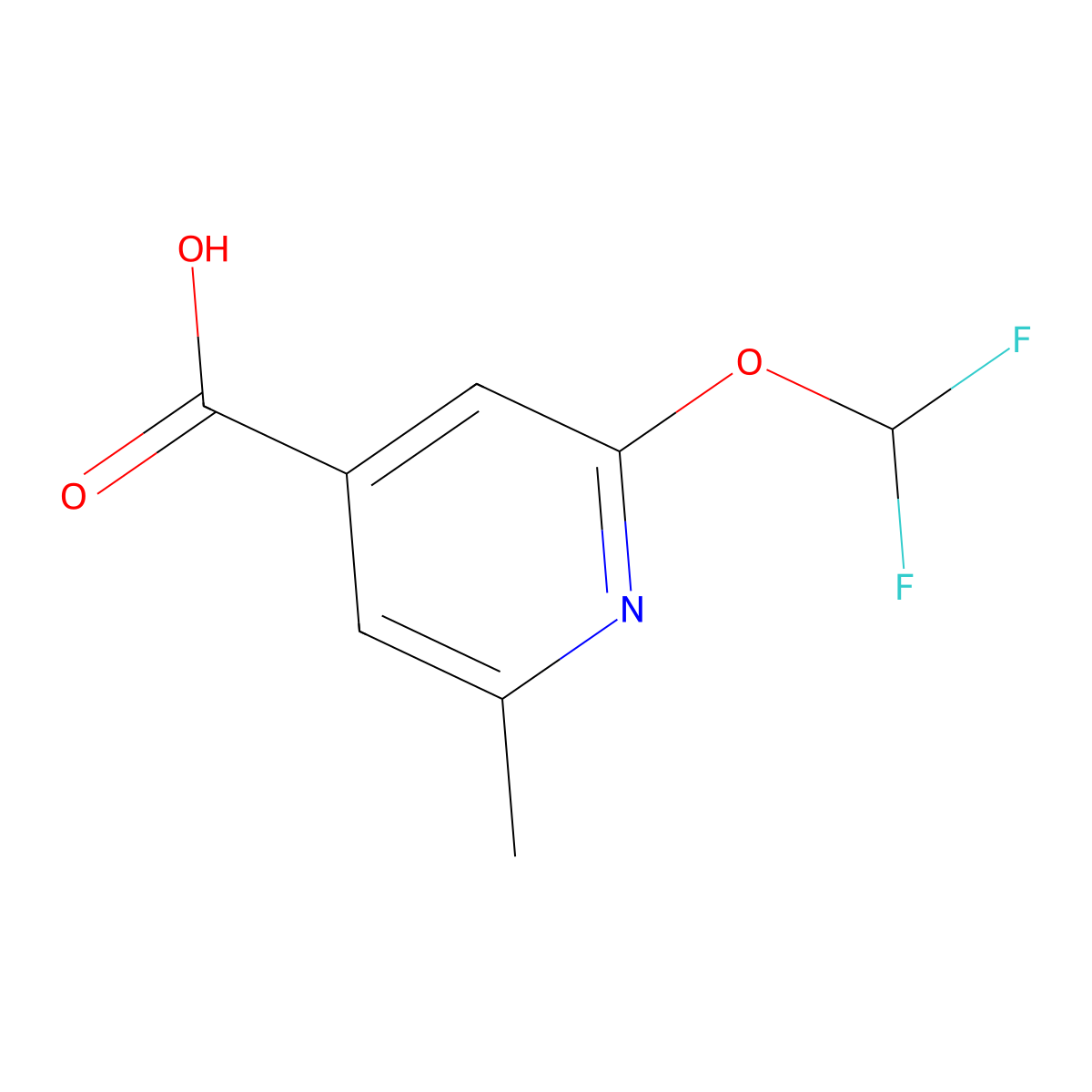 2-(Difluoromethoxy)-6-methylisonicotinic acid molecular structure, CAS 2226291-00-3