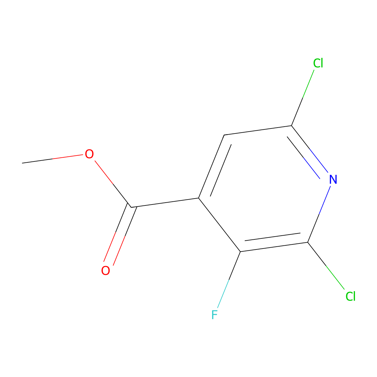 Methyl 2,6-dichloro-3-fluoroisonicotinate molecular structure, CAS 2226291-03-6