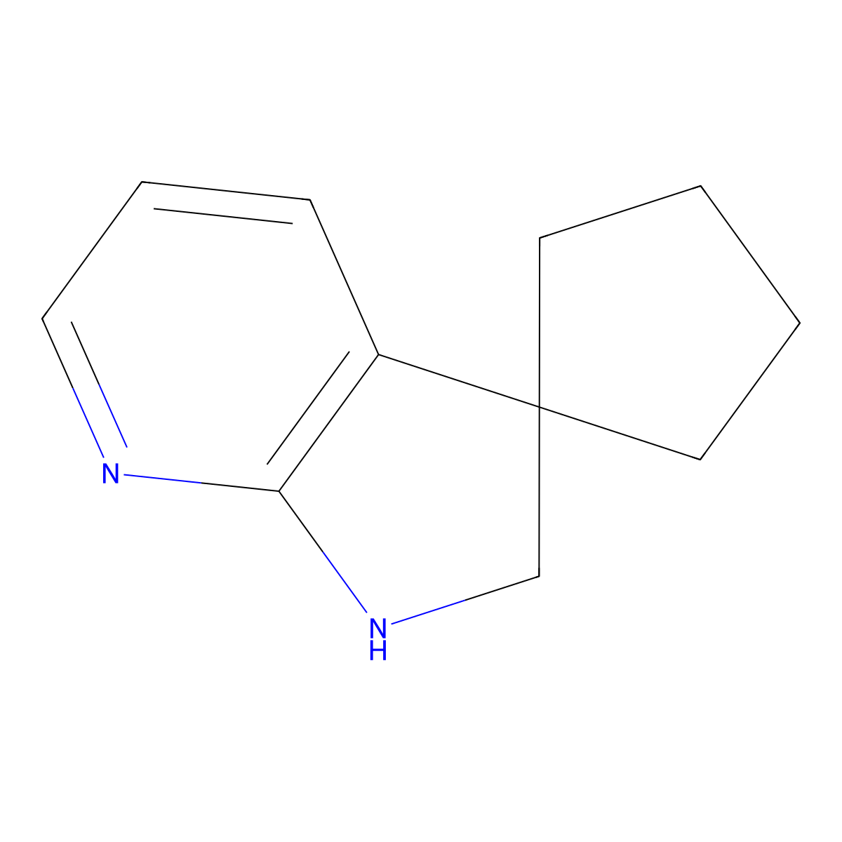 Spiro[cyclopentane-1,3'-[3H]pyrrolo[2,3-b]pyridine], 1',2'-dihydro- molecular structure, CAS 2226291-72-9