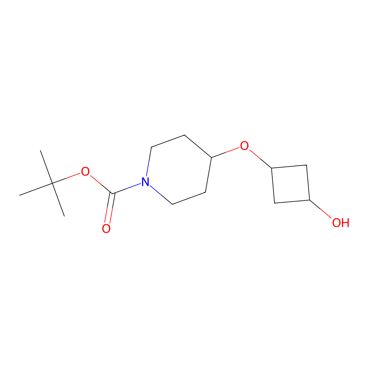 cis-Tert-butyl 4-(3-hydroxycyclobutoxy)piperidine-1-carboxylate molecular structure, CAS 2226298-99-1