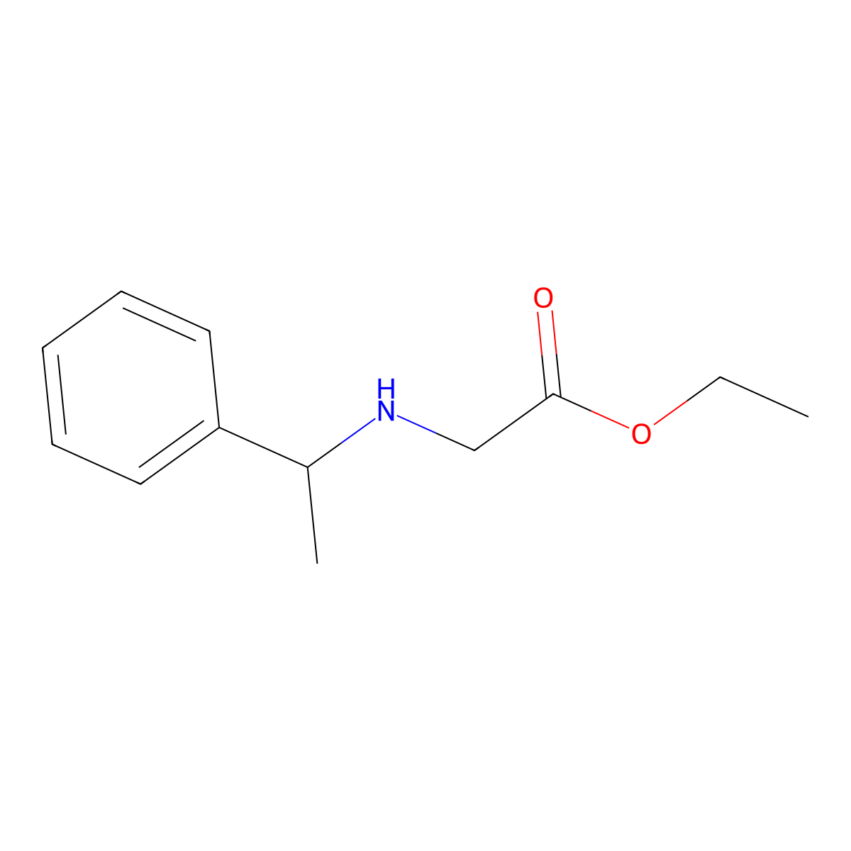 Ethyl (S)-2-(1-Phenylethylamino)acetate molecular structure, CAS 22263-68-9