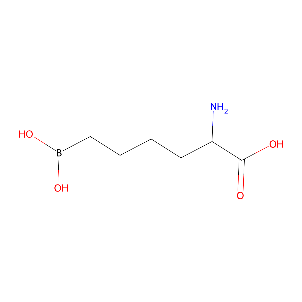 (S)-2-amino-6-boronohexanoic acid molecular structure, CAS 222638-65-5