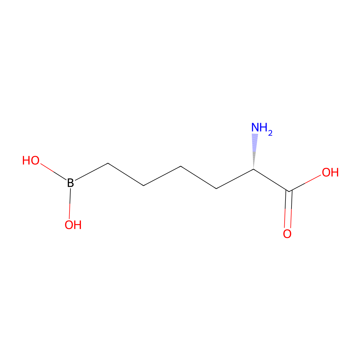 (S)-2-amino-6-boronohexanoic acid molecular structure, CAS 222638-65-5