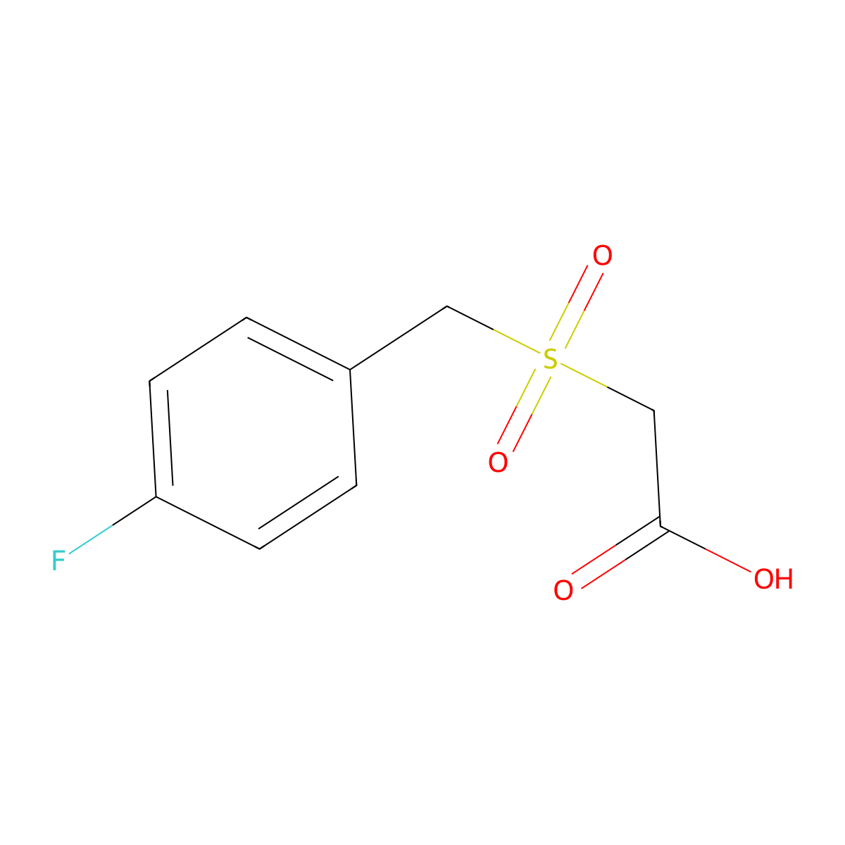 [(4-Fluorobenzyl)sulfonyl]acetic acid molecular structure, CAS 222639-41-0