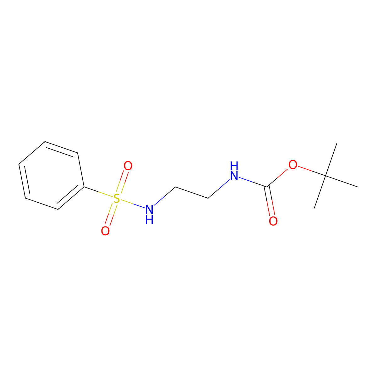 Tert-butyl 2-(phenylsulfonamido)ethylcarbamate molecular structure, CAS 222639-98-7