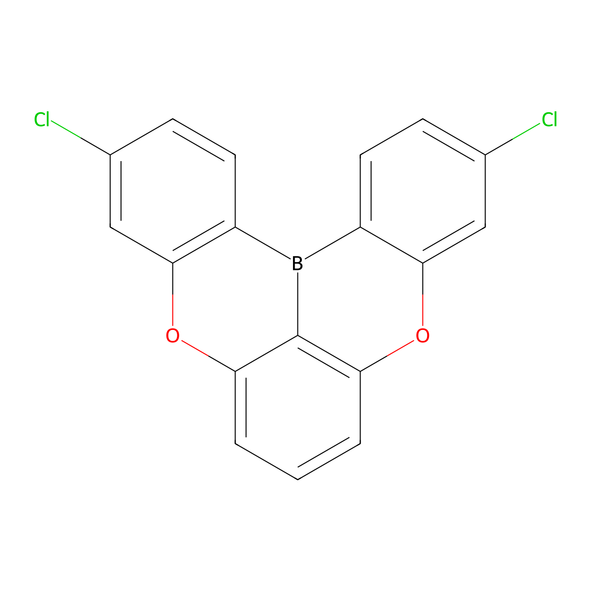 3,11-Dichloro-5,9-dioxa-13b-boranaphtho[3,2,1-de]anthracene molecular structure, CAS 2226421-19-6