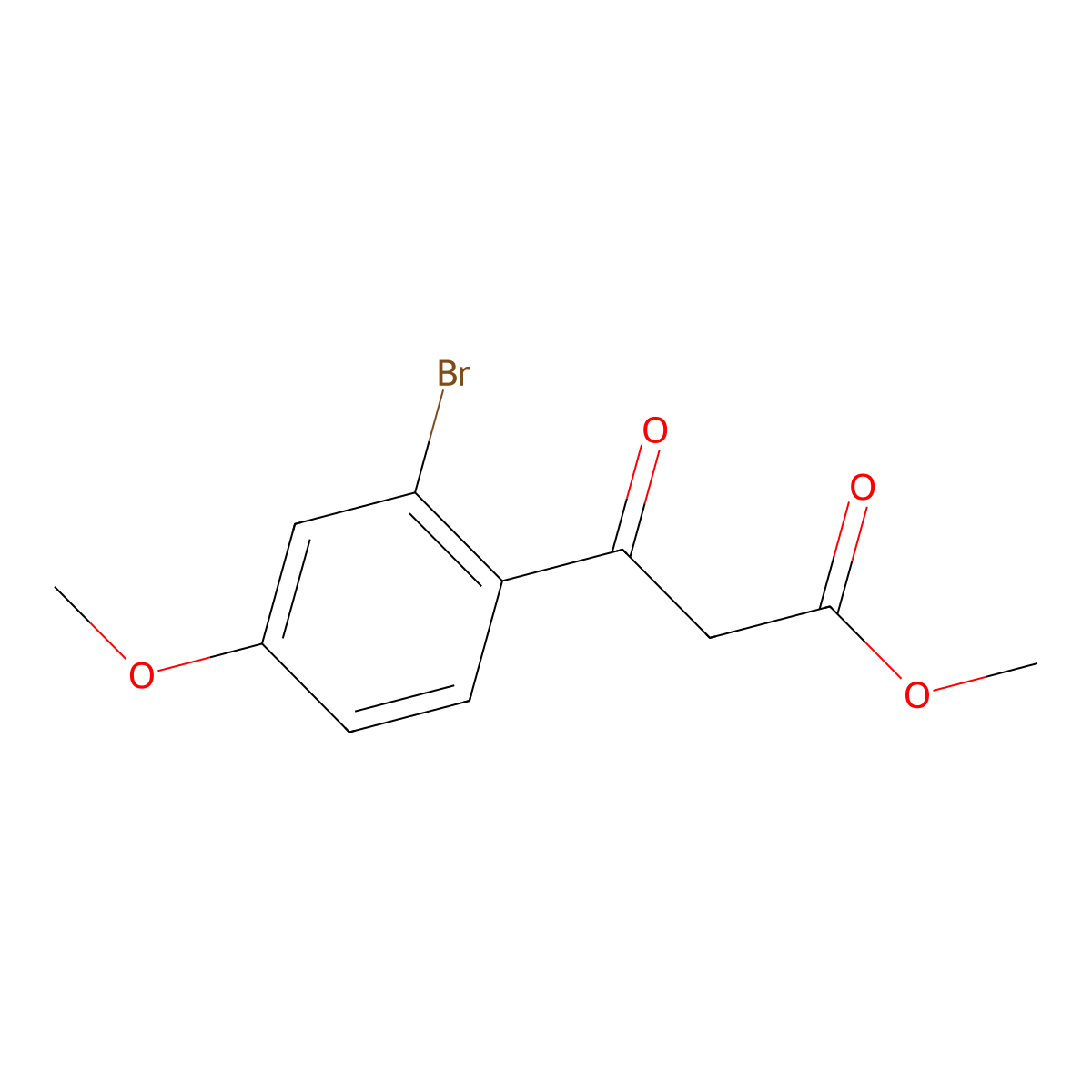 Methyl 3-(2-bromo-4-methoxyphenyl)-3-oxopropanoate molecular structure, CAS 2226425-01-8