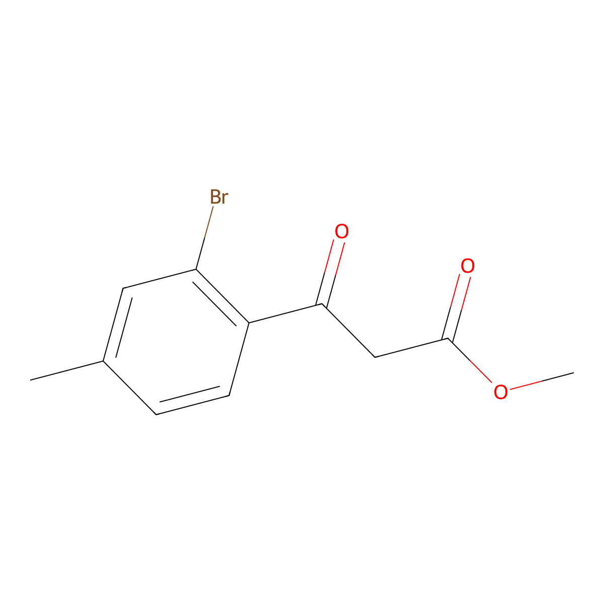 Methyl 3-(2-bromo-4-methylphenyl)-3-oxopropanoate molecular structure, CAS 2226425-02-9