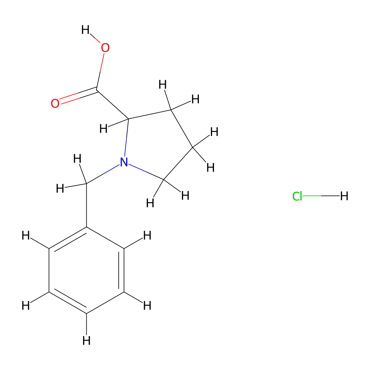 1-Benzylpyrrolidine-2-carboxylic acid hydrochloride molecular structure, CAS 2226439-52-5