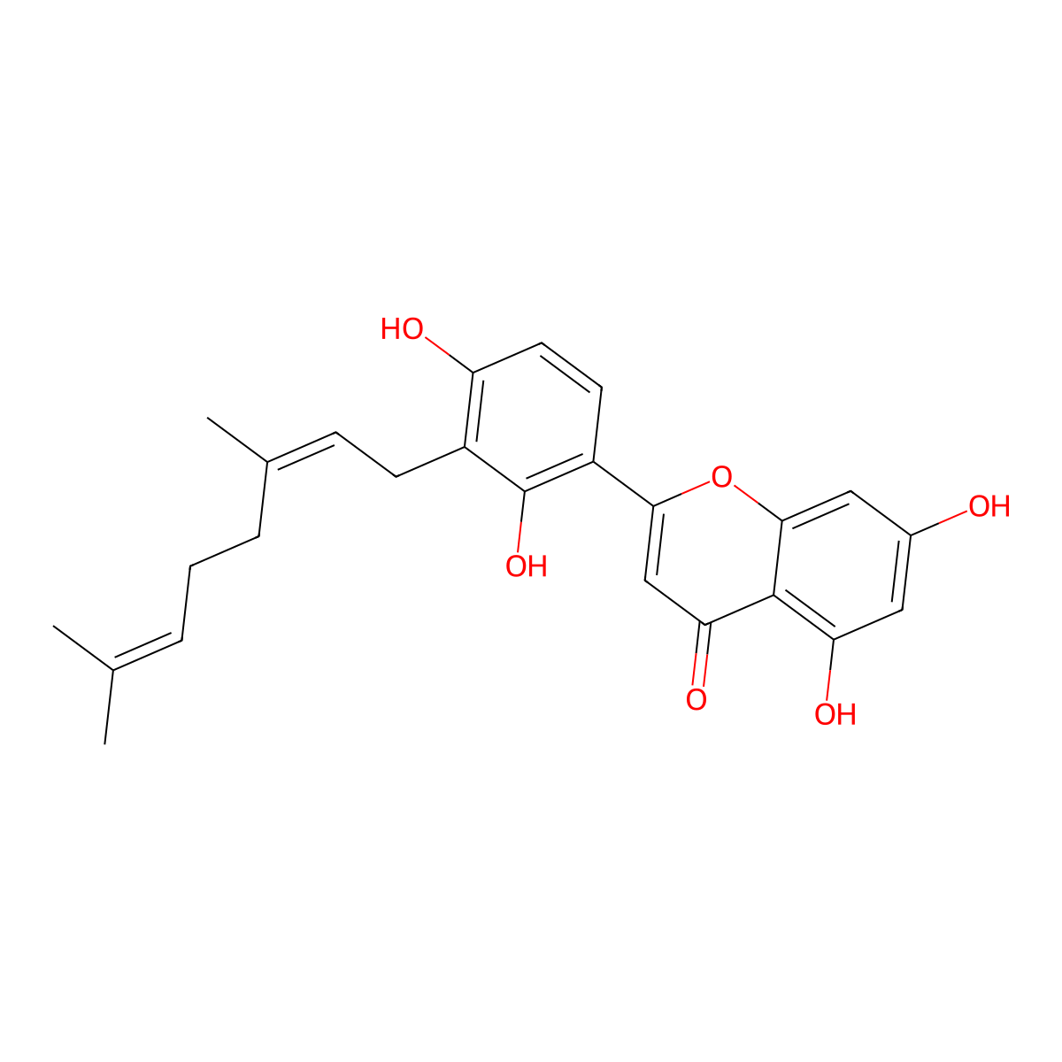 2-[3-(3,7-Dimethyl-2,6-octadien-1-yl)-2,4-dihydroxyphenyl]-5,7-dihydroxy-4H-1-benzopyran-4-one molecular structure, CAS 2226467-12-3