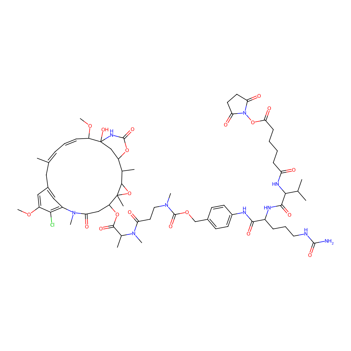 SC-VC-PAB-N-Me-L-Ala-Maytansinol molecular structure, CAS 2226467-76-9
