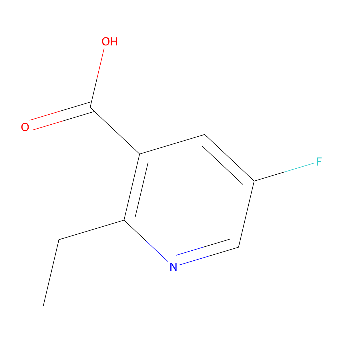 2-Ethyl-5-fluoronicotinic acid molecular structure, CAS 2226527-75-7