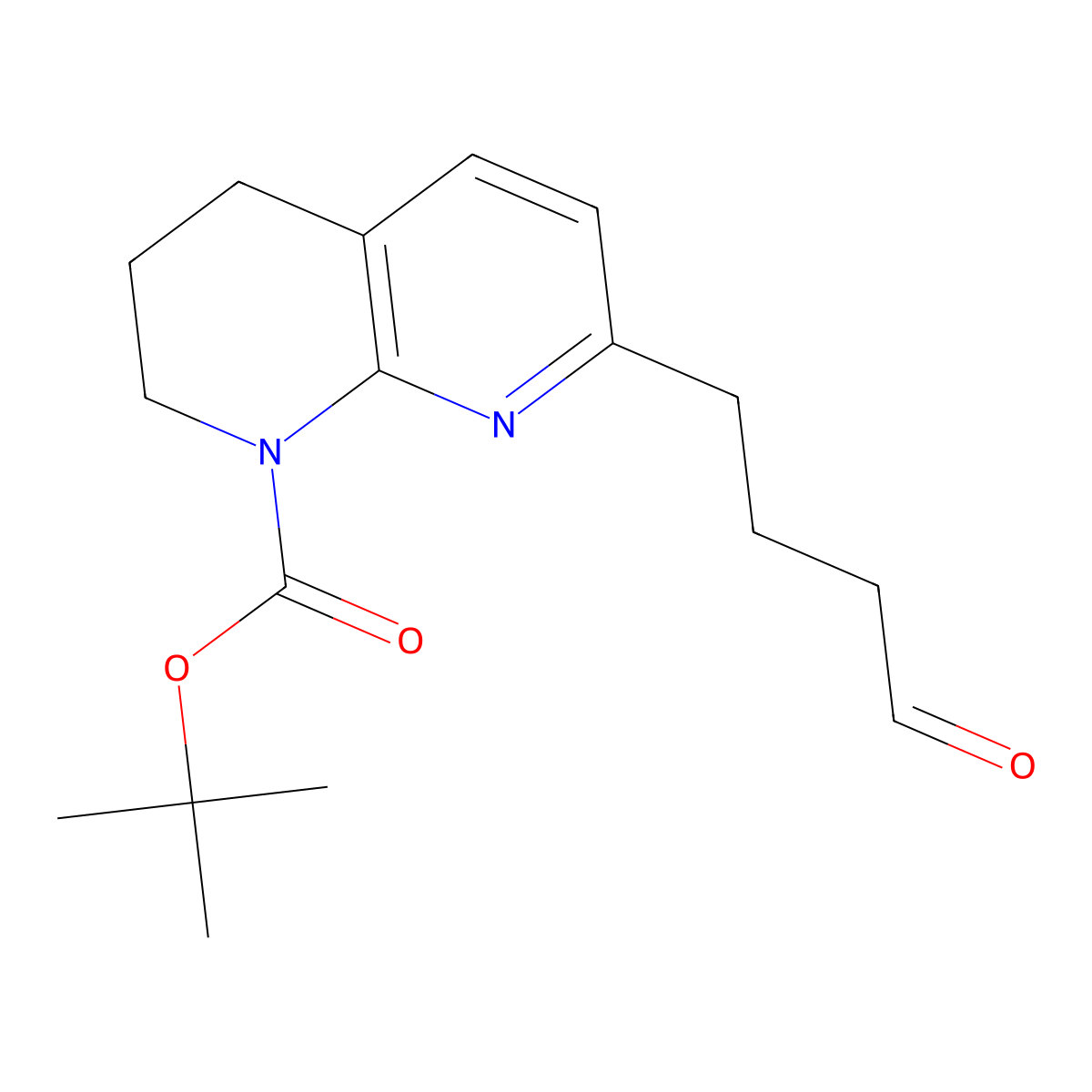 Tert-butyl 7-(4-oxobutyl)-1,2,3,4-tetrahydro-1,8-naphthyridine-1-carboxylate molecular structure, CAS 2226571-21-5