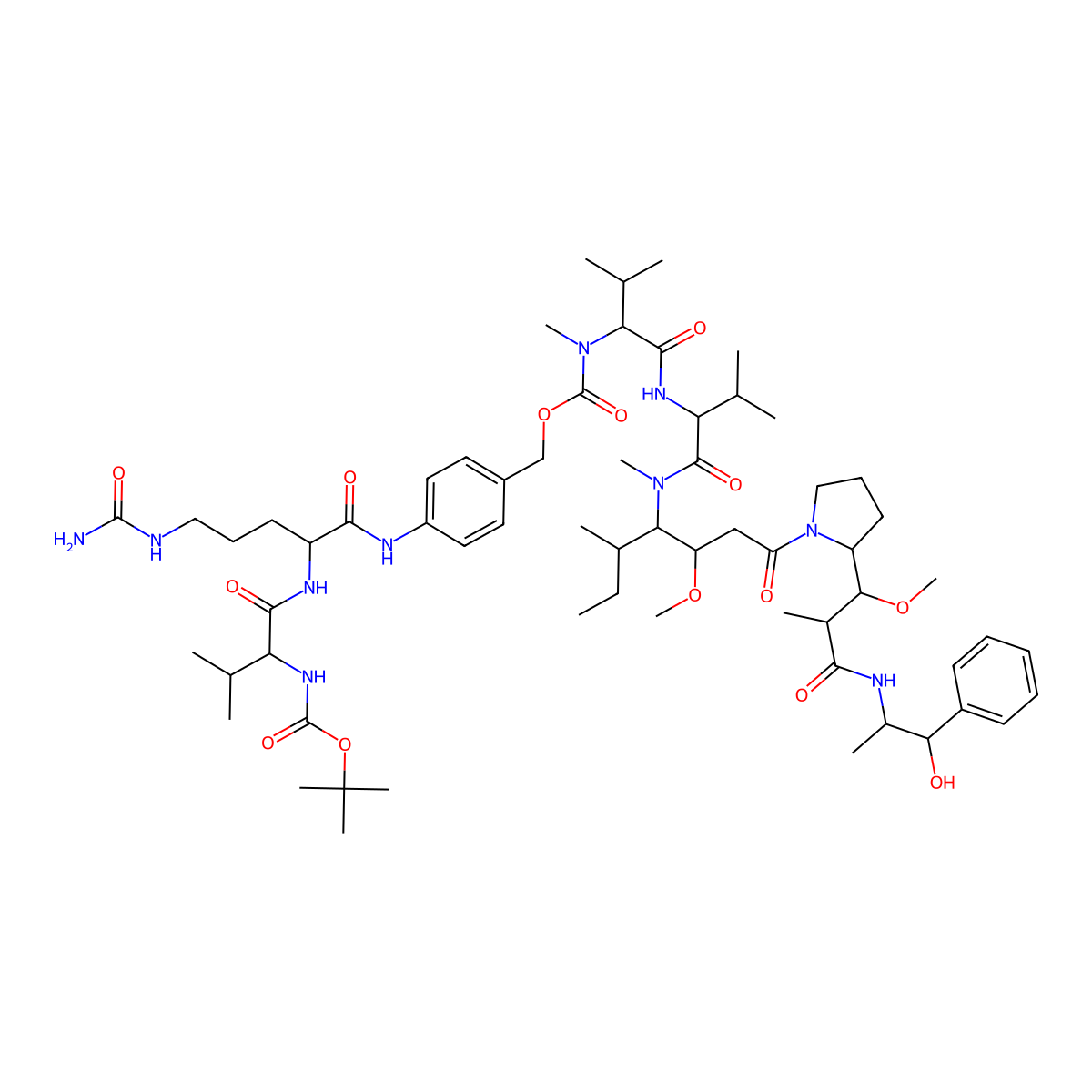 Boc-Val-Cit-PAB-MMAE molecular structure, CAS 2226611-21-6