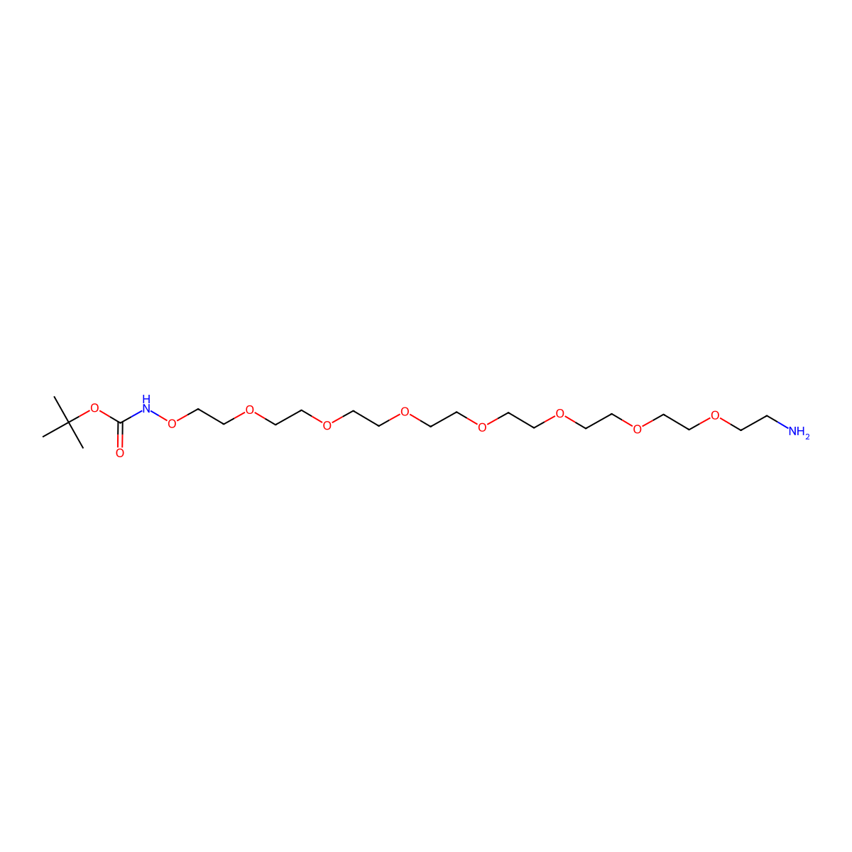t-Boc-Aminooxy-PEG7-amine molecular structure, CAS 2226611-29-4