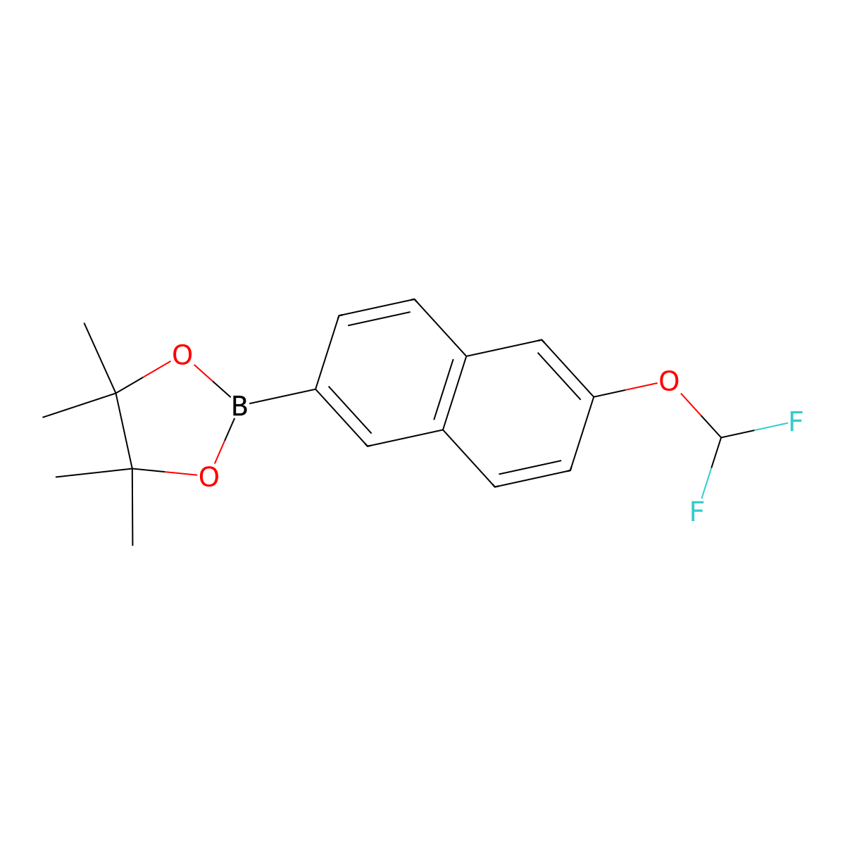2-(6-(Difluoromethoxy)naphthalen-2-yl)-4,4,5,5-tetramethyl-1,3,2-dioxaborolane molecular structure, CAS 2226629-56-5