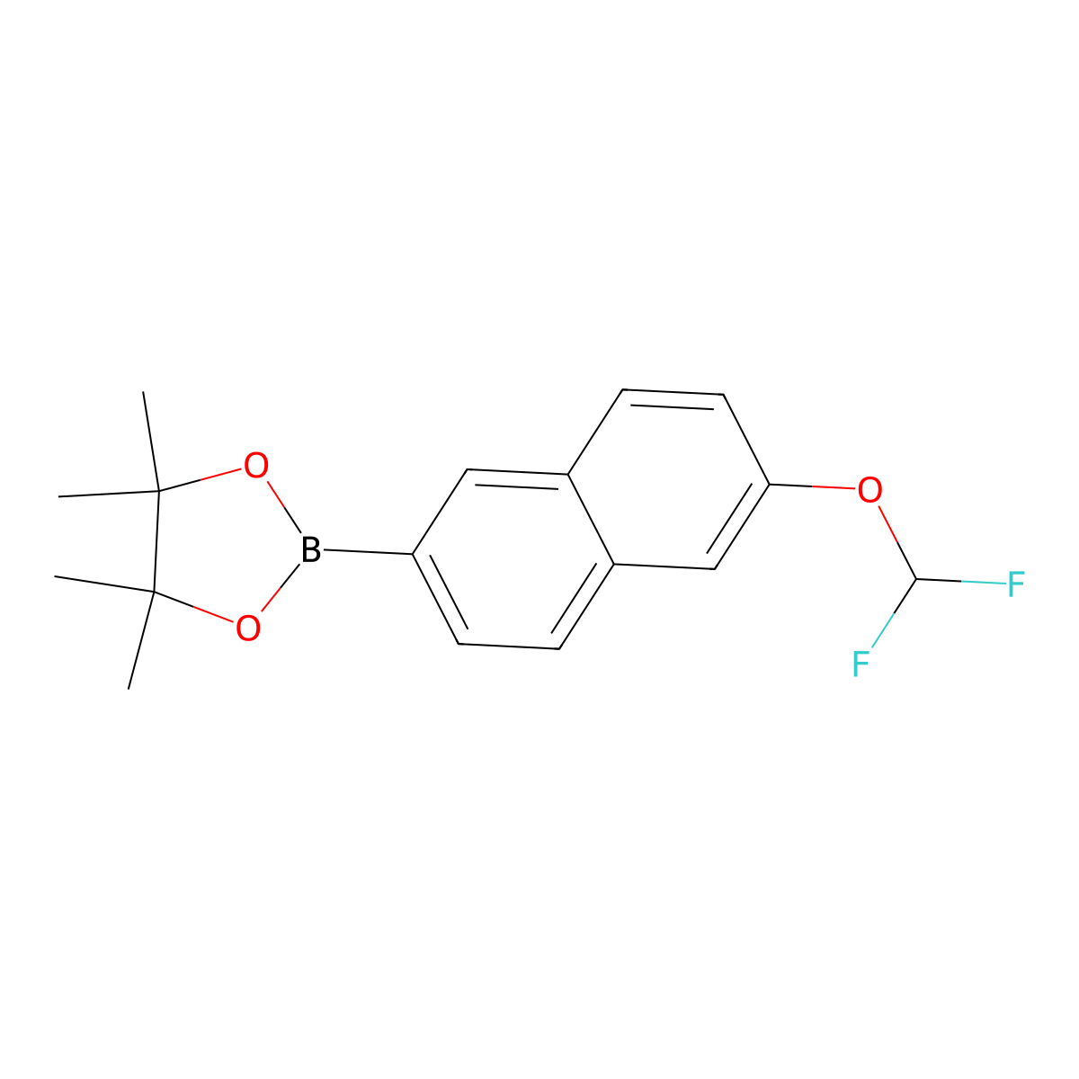 2-(6-(Difluoromethoxy)naphthalen-2-yl)-4,4,5,5-tetramethyl-1,3,2-dioxaborolane molecular structure, CAS 2226629-56-5