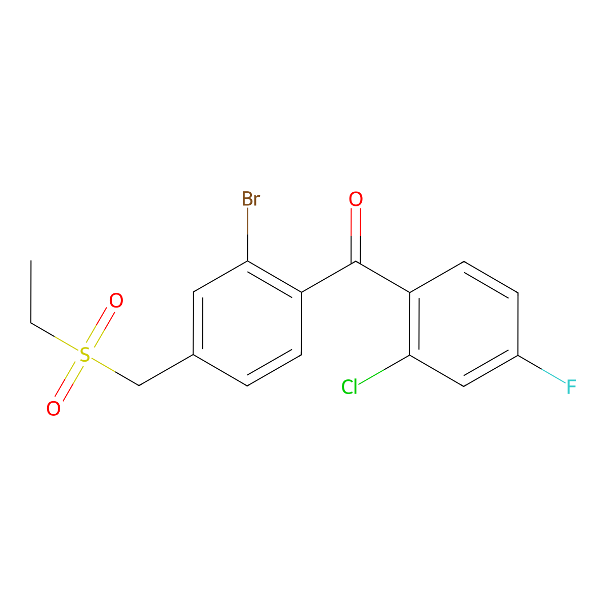 [2-Bromo-4-[(ethylsulfonyl)methyl]phenyl](2-chloro-4-fluorophenyl)methanone molecular structure, CAS 2226650-47-9