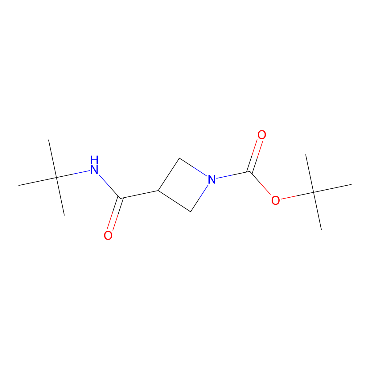 Tert-butyl 3-(tert-butylcarbamoyl)azetidine-1-carboxylate molecular structure, CAS 2226677-51-4