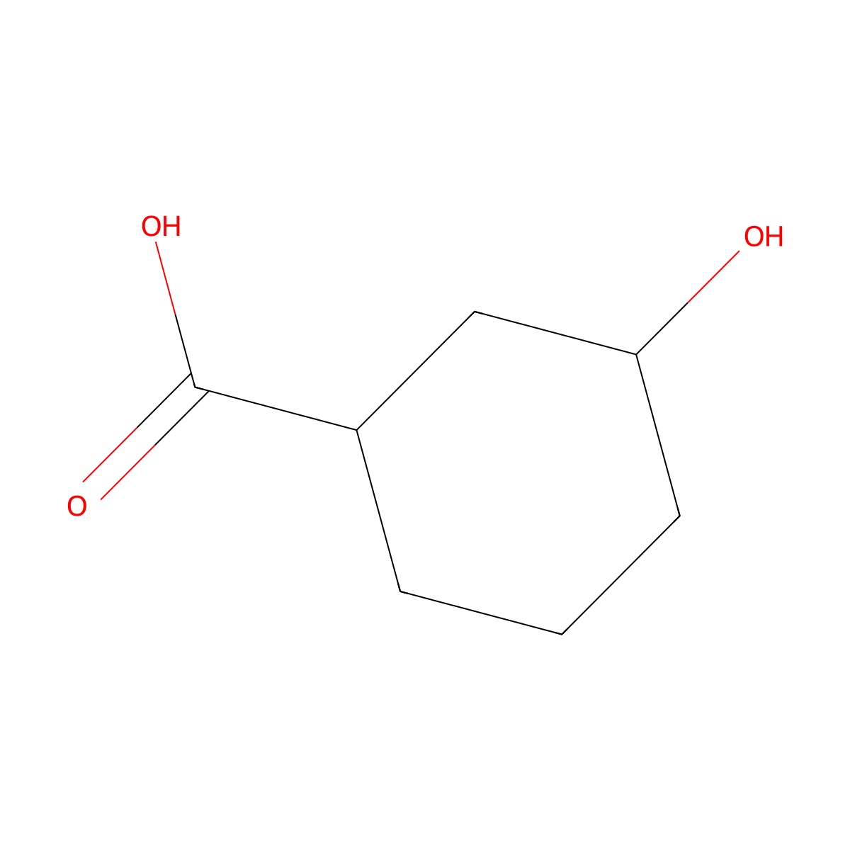 (1R,3S)-3-hydroxycyclohexane-1-carboxylic acid molecular structure, CAS 22267-35-2