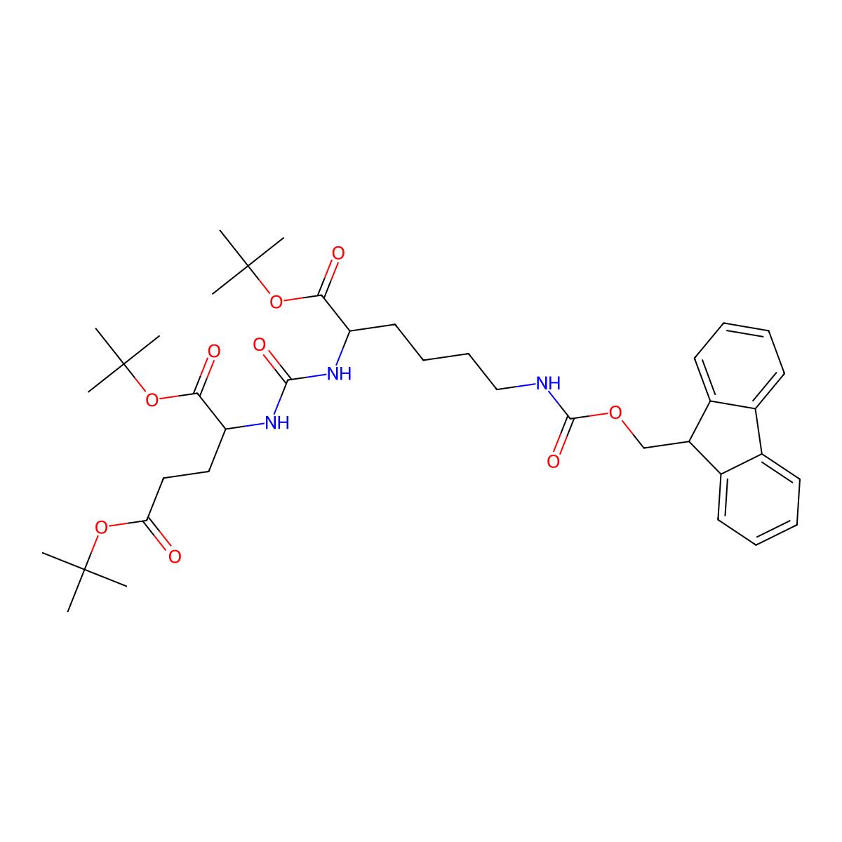 tri-tert-Butyl (9S,13S)-1-(9H-fluoren-9-yl)-3,11-dioxo-2-oxa-4,10,12-triazapentadecane-9,13,15-tricarboxylate molecular structure, CAS 2226727-51-9