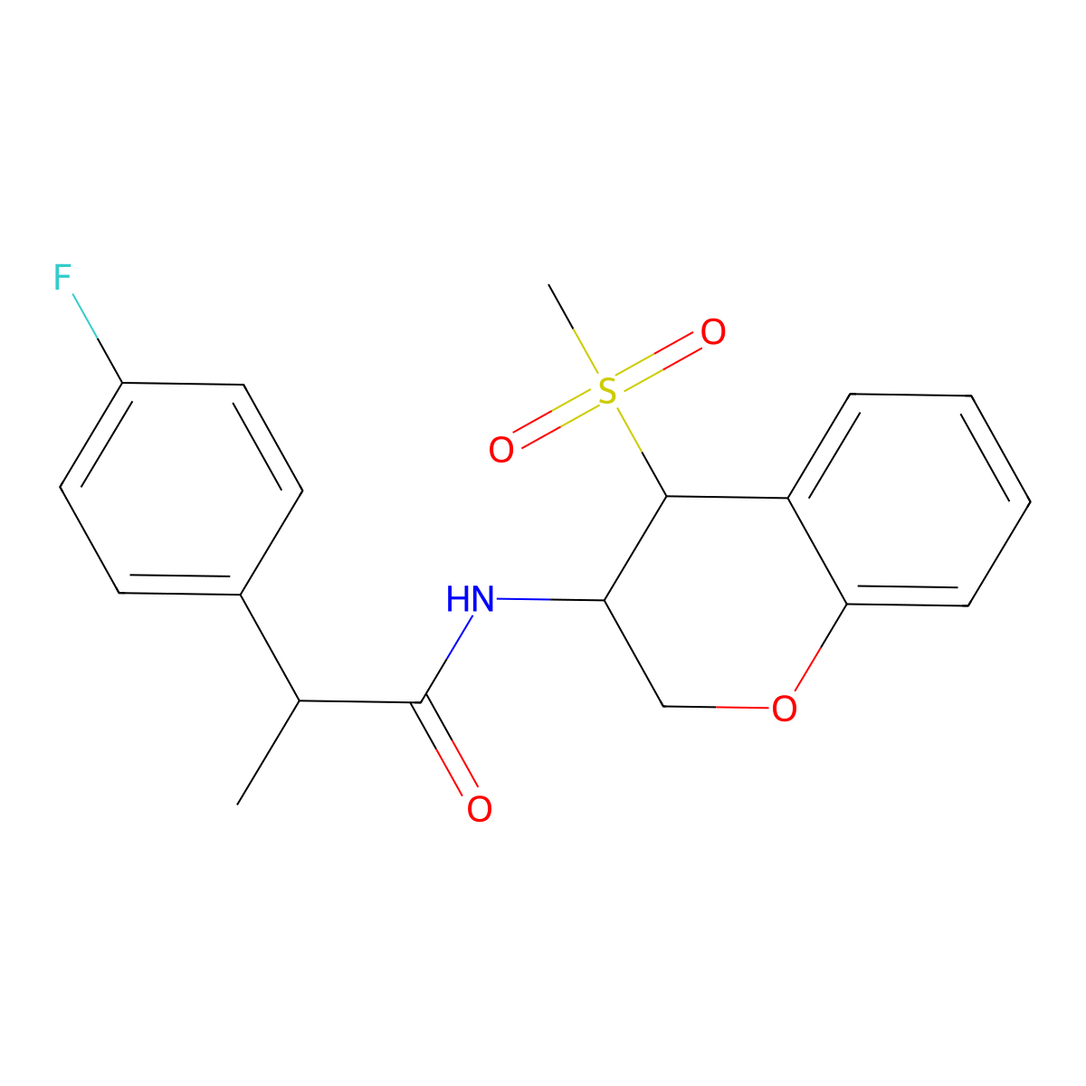 (alphaS)-N-[(3S,4S)-3,4-Dihydro-4-(methylsulfonyl)-2H-1-benzopyran-3-yl]-4-fluoro-alpha-methylbenzeneacetamide molecular structure, CAS 2226732-62-1