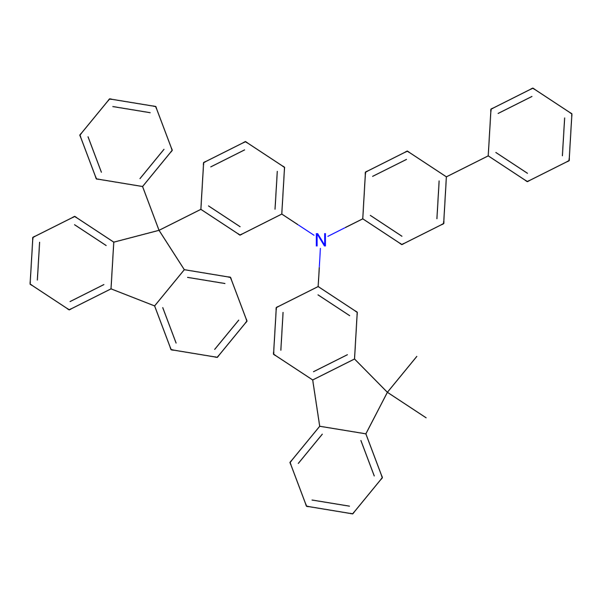 N-([1,1'-Biphenyl]-4-yl)-9,9-dimethyl-N-(3-(9-phenyl-9H-fluoren-9-yl)phenyl)-9H-fluoren-2-amine molecular structure, CAS 2226747-62-0