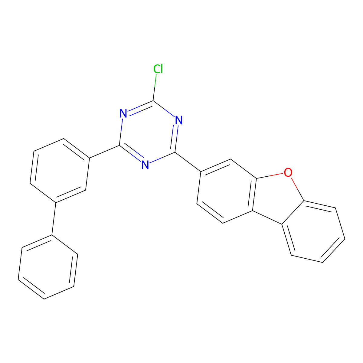 2-([1,1'-Biphenyl]-3-yl)-4-chloro-6-(dibenzo[b,d]furan-3-yl)-1,3,5-triazine molecular structure, CAS 2226747-73-3