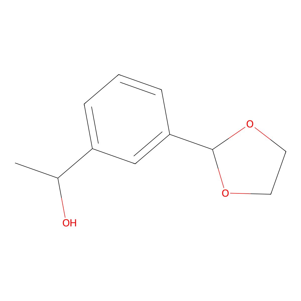 1-(3-(1,3-Dioxolan-2-yl)phenyl)ethanol molecular structure, CAS 2226784-54-7
