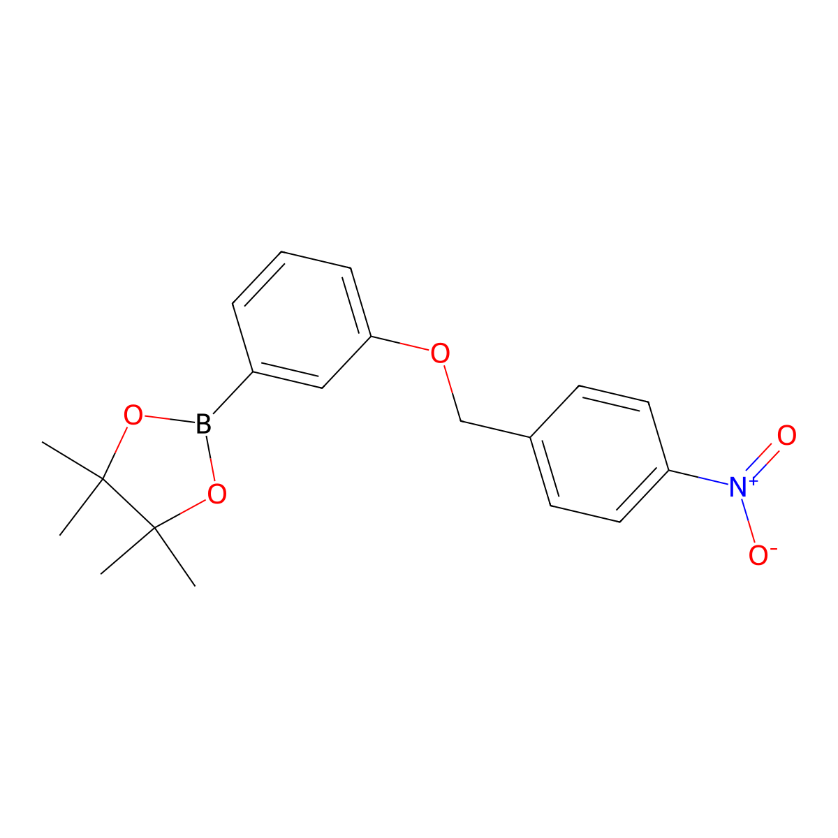 4,4,5,5-Tetramethyl-2-(3-((4-nitrobenzyl)oxy)phenyl)-1,3,2-dioxaborolane molecular structure, CAS 2226818-91-1