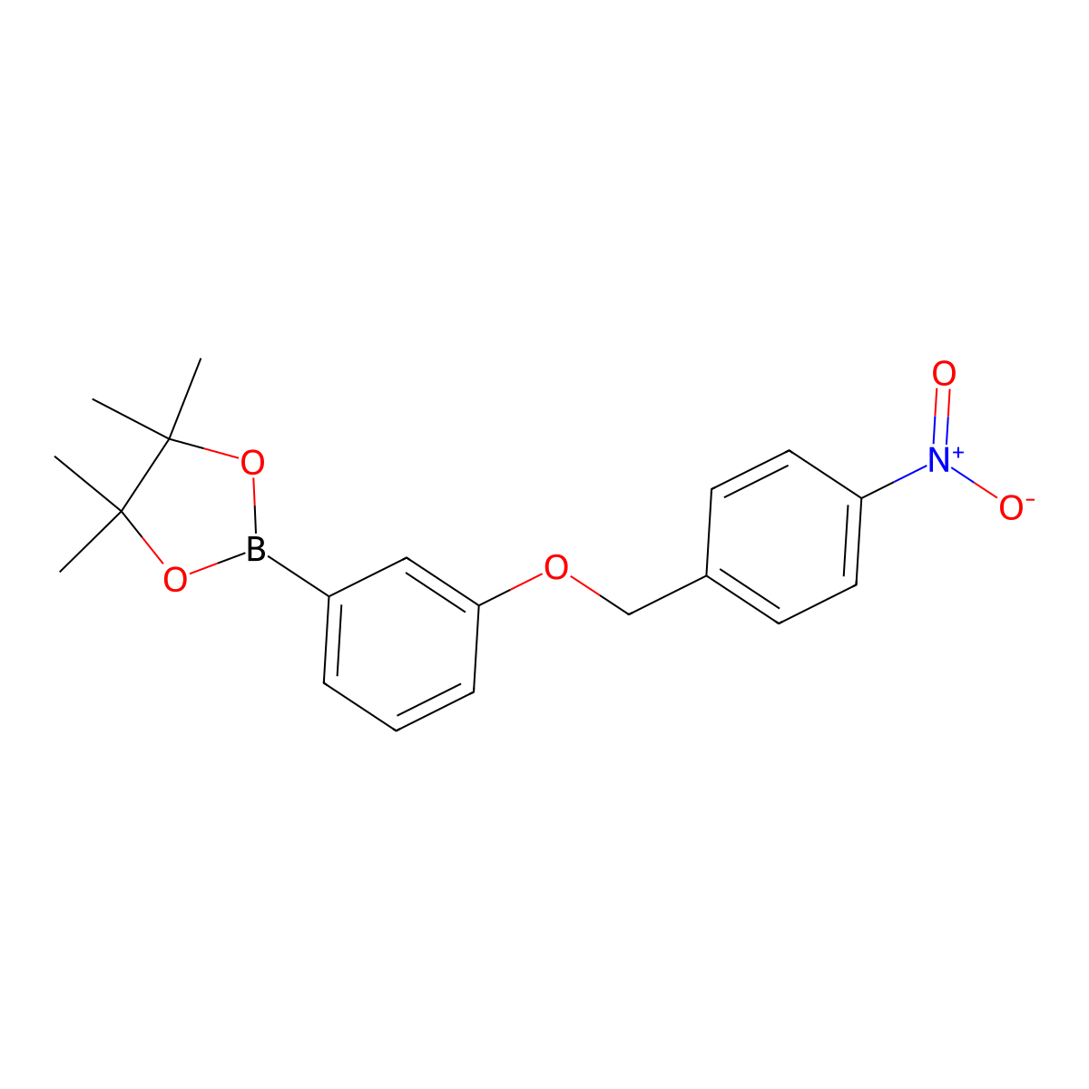 4,4,5,5-Tetramethyl-2-(3-((4-nitrobenzyl)oxy)phenyl)-1,3,2-dioxaborolane molecular structure, CAS 2226818-91-1